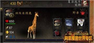 宠物对战:斑纹长颈鹿 最高大的小宠物获取方式