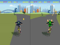 双人自行车对战 flash小游戏