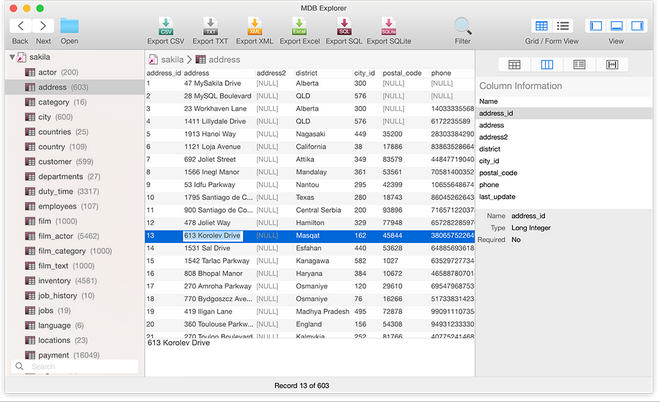 MDB Explorer for Macͼ0