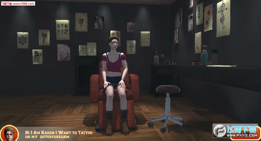 tattoo studio simulator 3D(ģ)