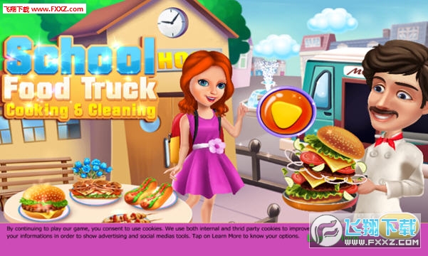 School Food Truck Cooking and Cleaning