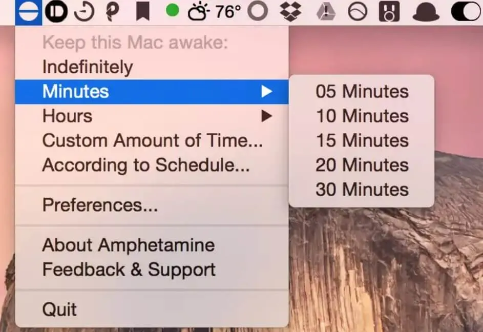 Amphetamine for Mac �˵�������״̬չʾ