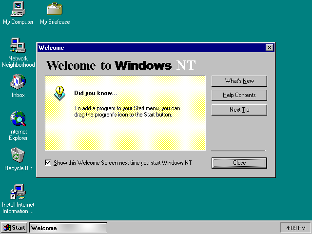 Windows NT PC版运行老软件和经典界面展示