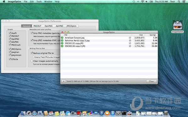 ImageOptim for Mac(ͼƬ����ѹ������) ��קͼƬ��������ѹ��������ʾ