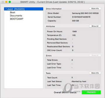 SMART Utility for MAC Ӳ�̼�⹤�߽����ͼ
