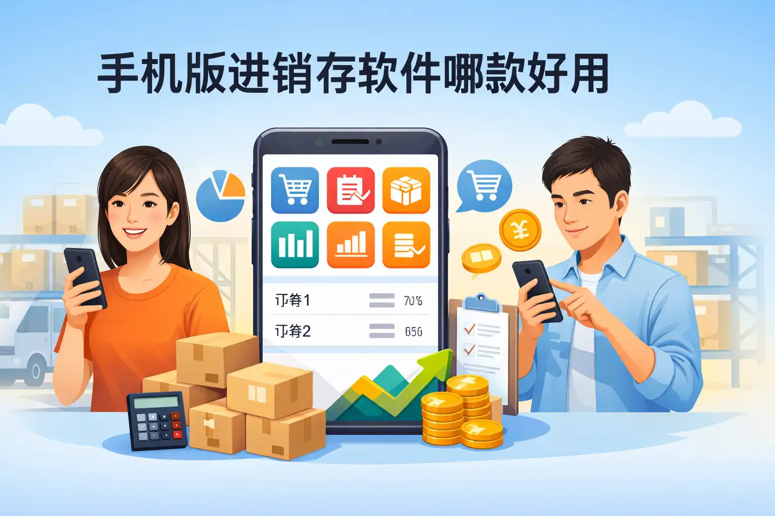 库存管理助手手机进销存管理软件 手机扫码盘点库存差异对比界面