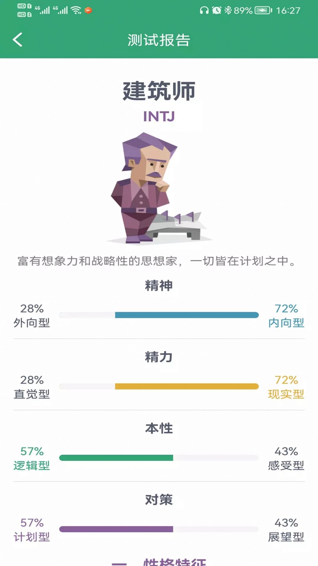 饮料人格研究所测试app官方免费版 免费版测试结果卡片展示