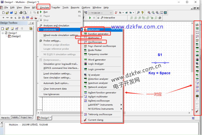Multisim (NI Multisim电路仿真软件) 示波器与虚拟万用表使用实战教程