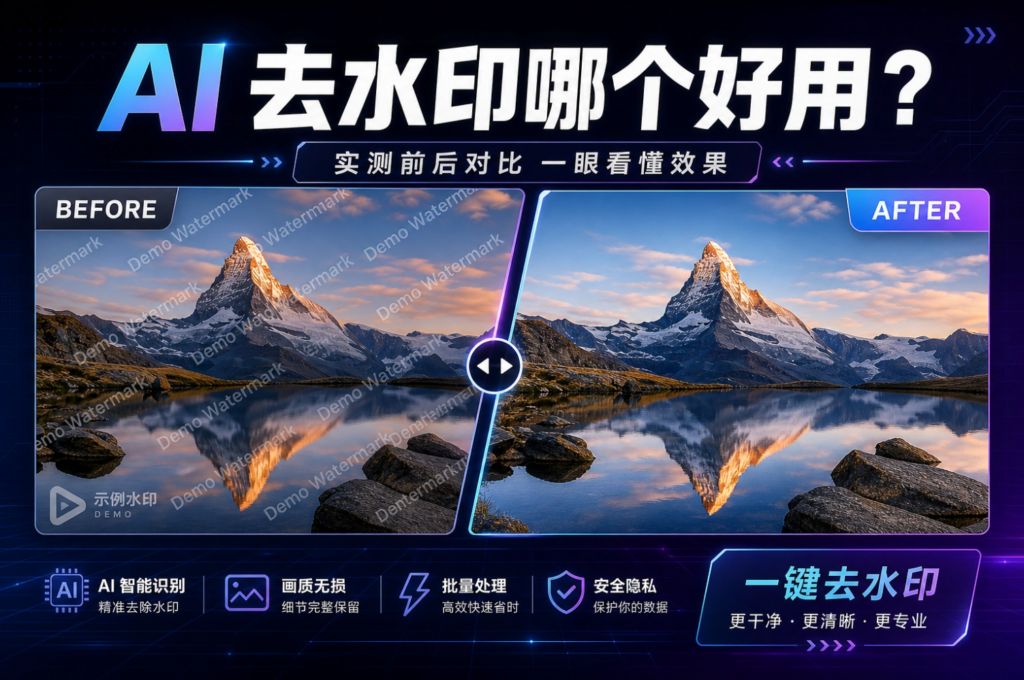 免费水印AI相机 去水印前后对比效果图