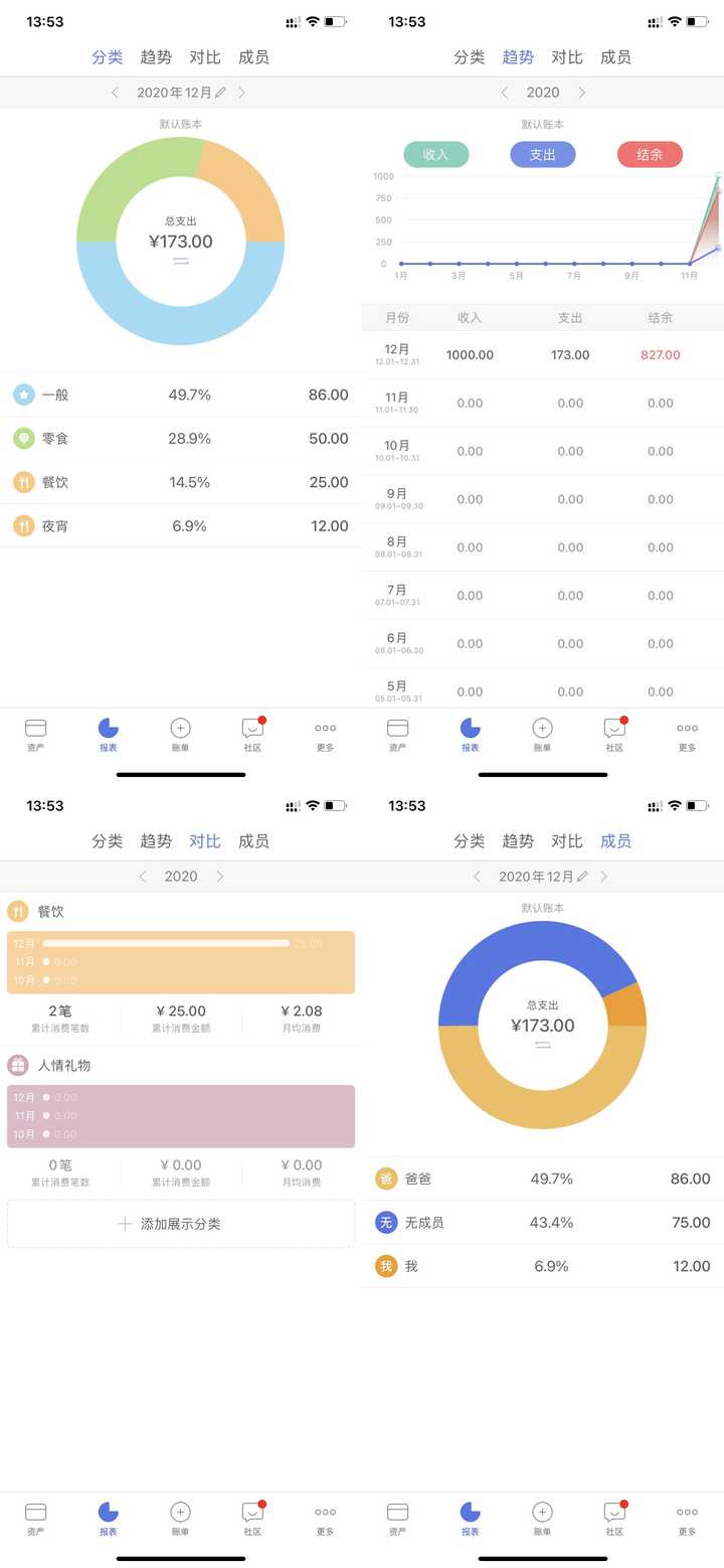 账单小账本(billbook)软件免费版 与同类记账软件对比体验