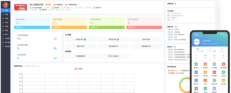 信翼通商城系统后台订单管理界面截图