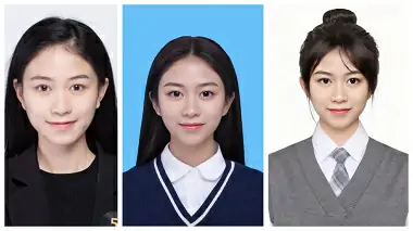 完美证件照AI版美颜换正装效果对比展示