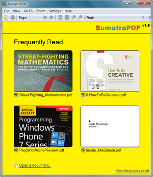 Sumatra PDF����ѡ���볣���������