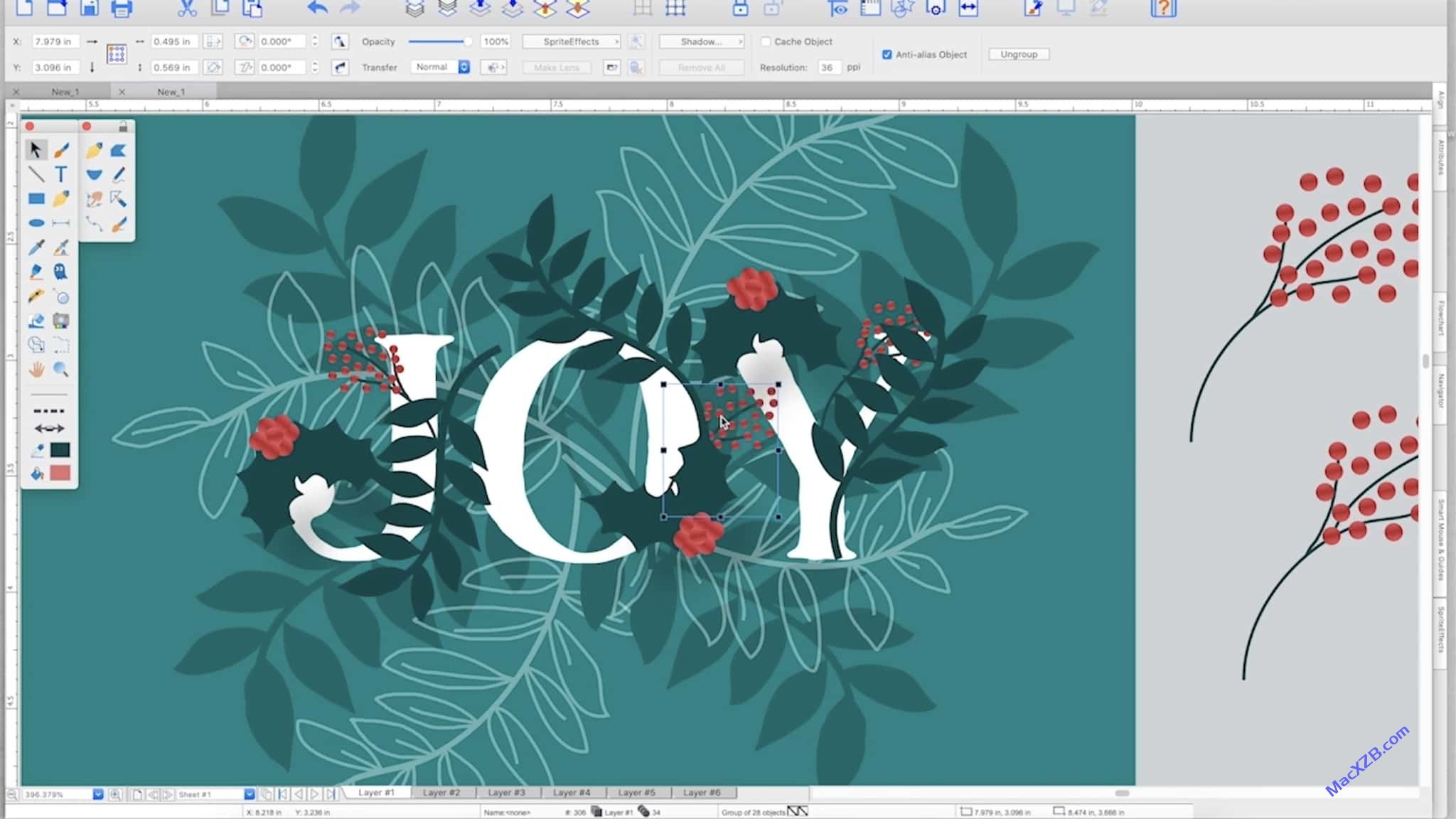 Canvas X Draw for Mac 尺寸标注 矢量位图混排 批量处理 功能展示 配图