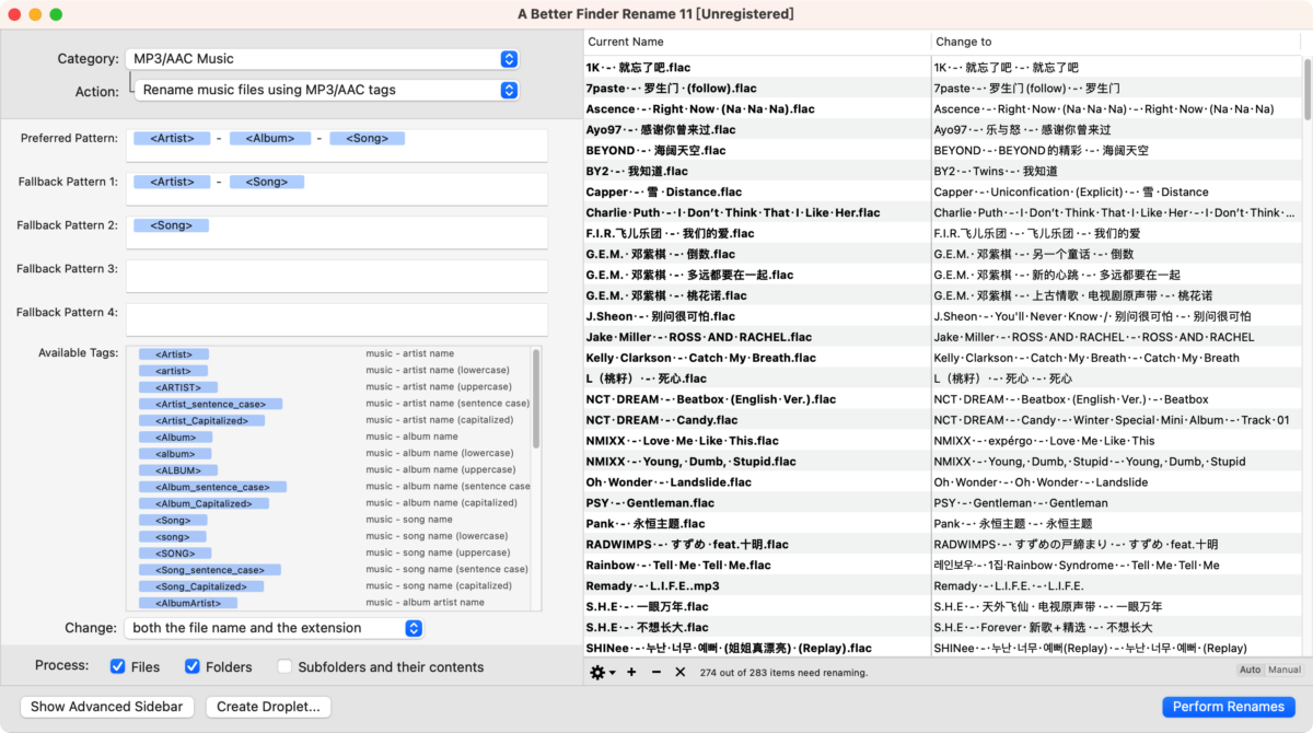 A Better Finder Rename for Mac 批量处理大量文件速度实测