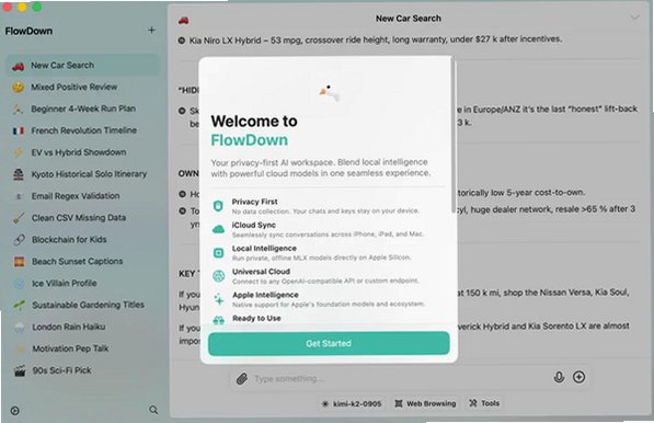 FlowDown Mac开源多模型AI聊天客户端截图1