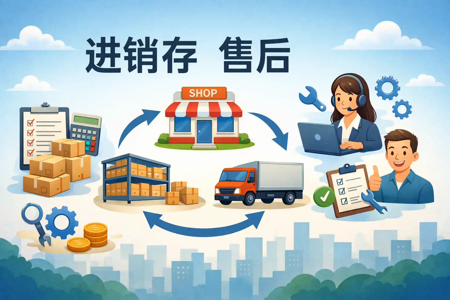 易金晶进销存售后客服与新手教程服务展示图