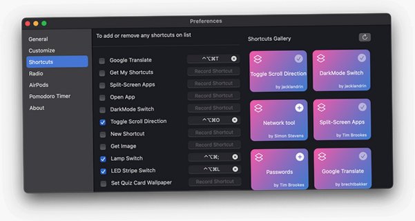 OnlySwitch Mac免费开源的菜单栏工具截图2
