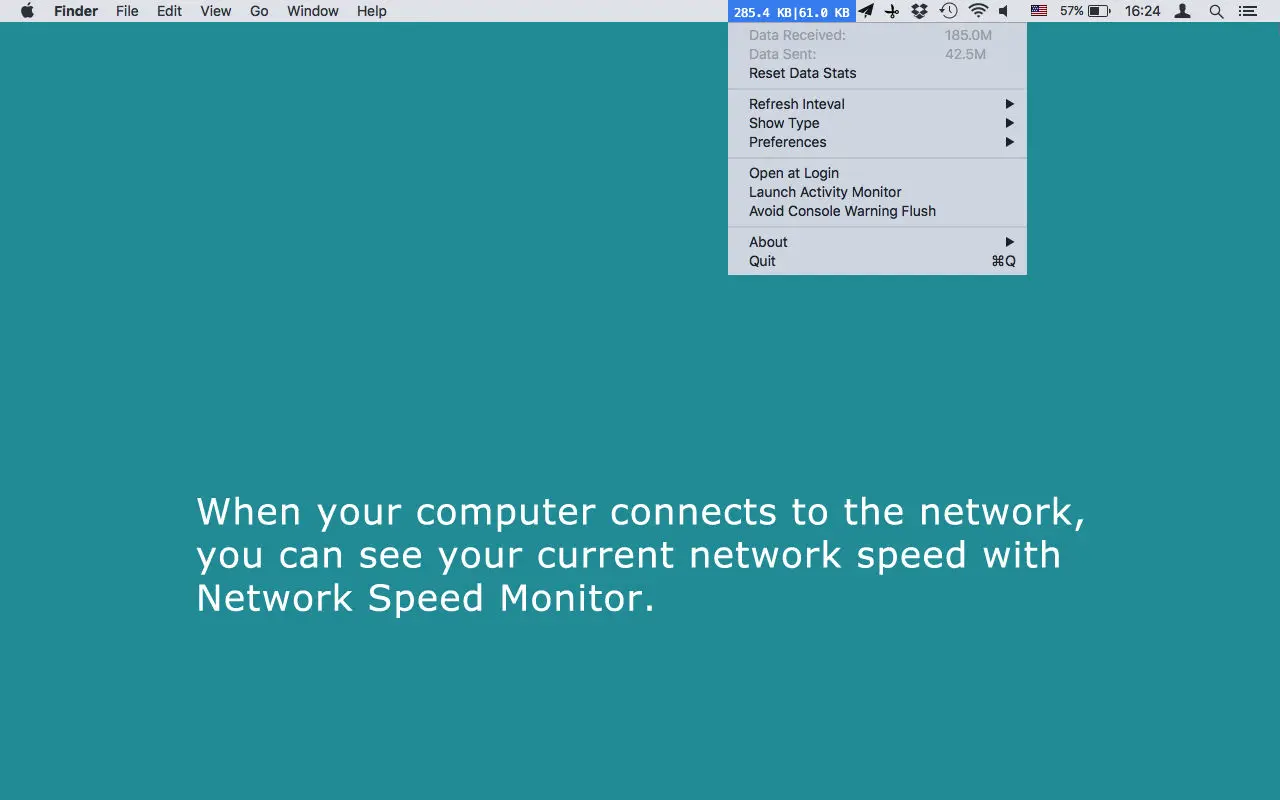 Network Speed Monitor for mac(网络速度监视器)设置界面和刷新频率选项