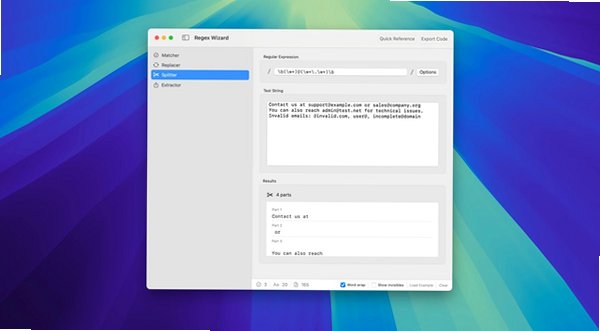 RegEx Wizard Mac �������ʽ���ӻ����Թ��߽�ͼ0