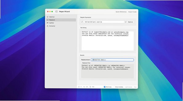 RegEx Wizard Mac �������ʽ���ӻ����Թ��߽�ͼ1