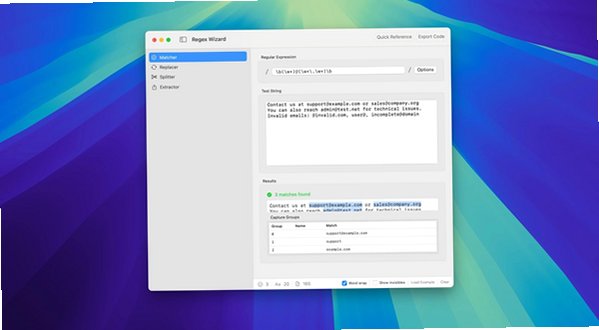 RegEx Wizard Mac �������ʽ���ӻ����Թ��߽�ͼ2