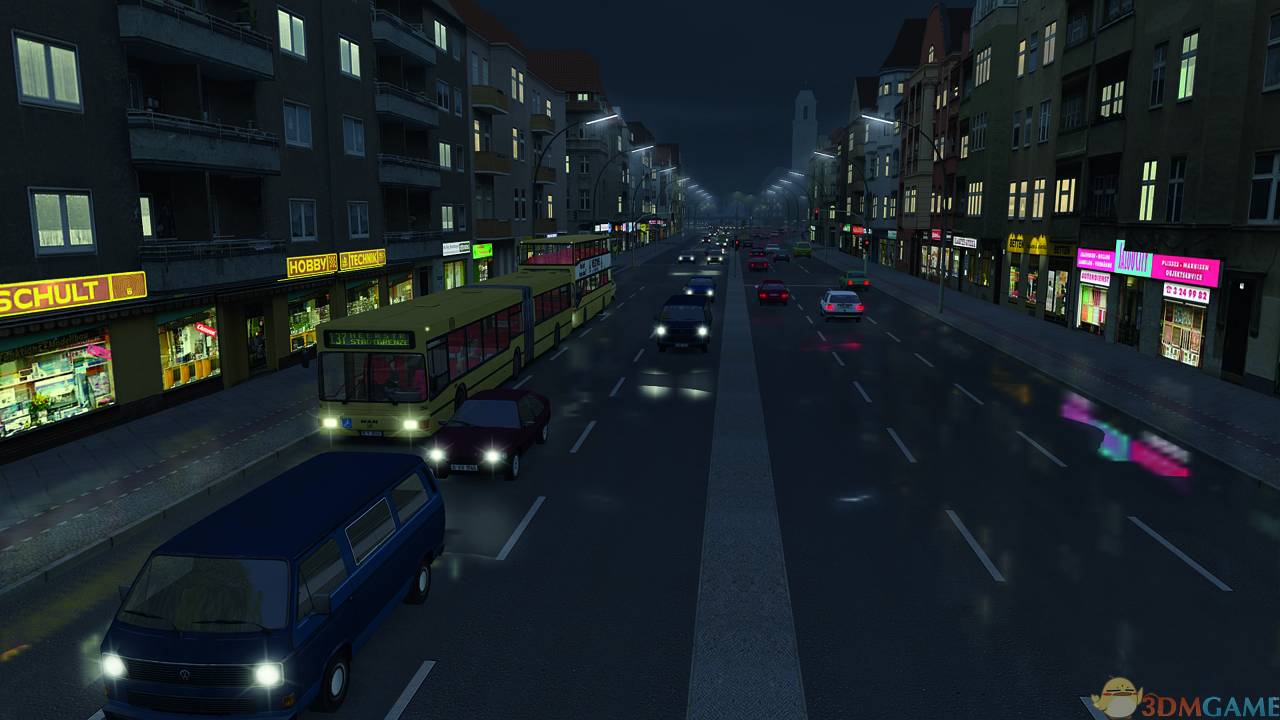 巴士模拟2夜间驾驶与车灯使用场景