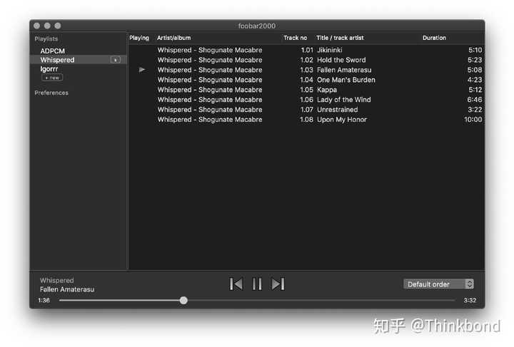 Decibel for Mac电脑版 播放界面和播放列表展示