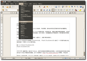 OpenOffice Writer文字文档编辑界面实际使用效果图