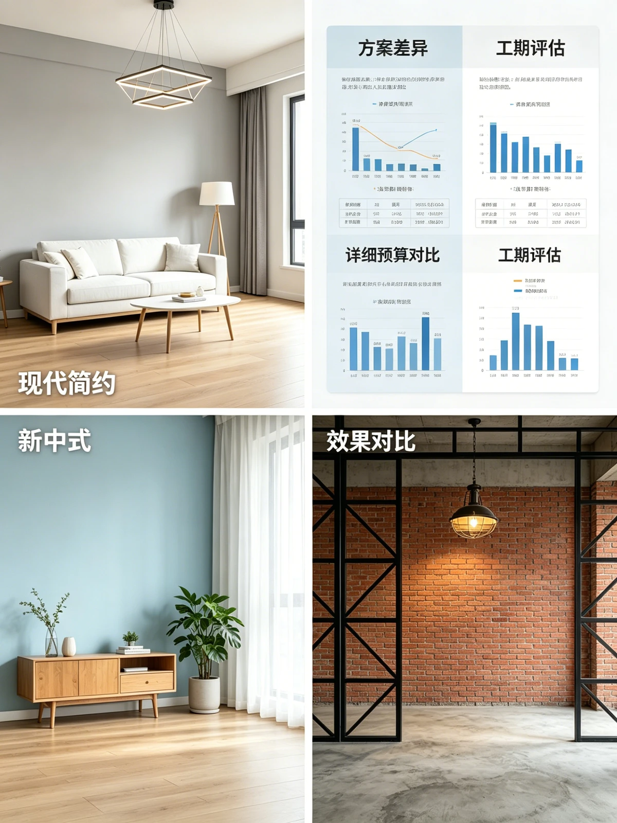 Deep装修设计AI不同风格装修效果图 出租屋改造前后对比