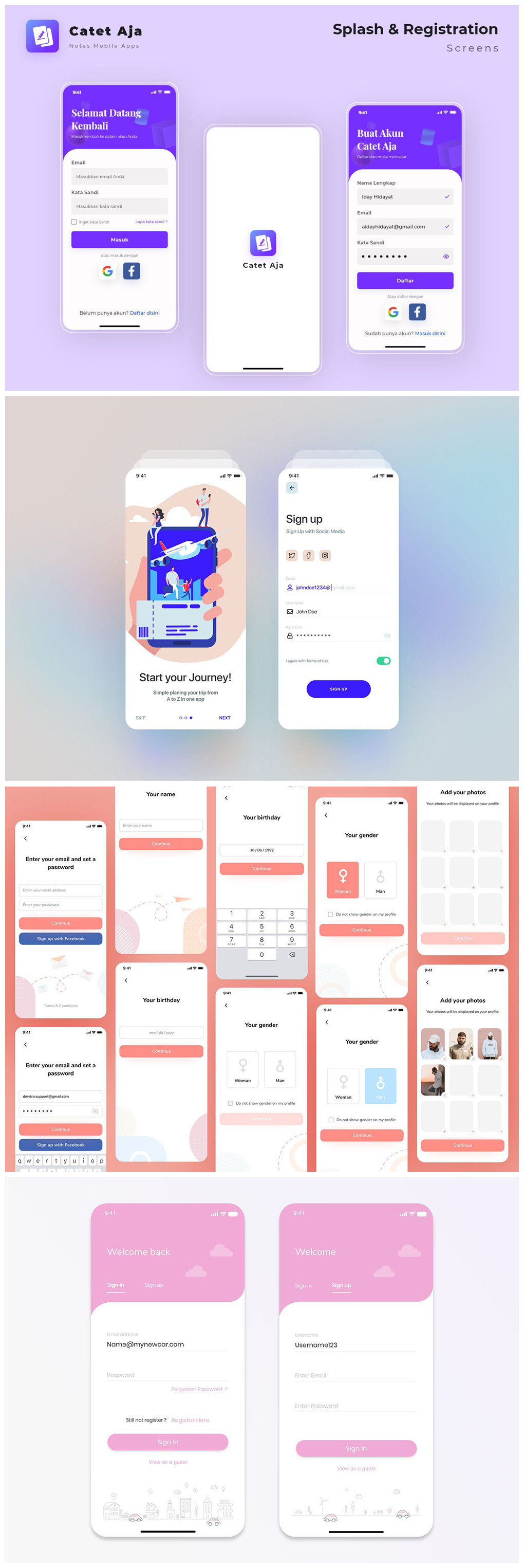 呦呦聊天注册登录页面操作示意图