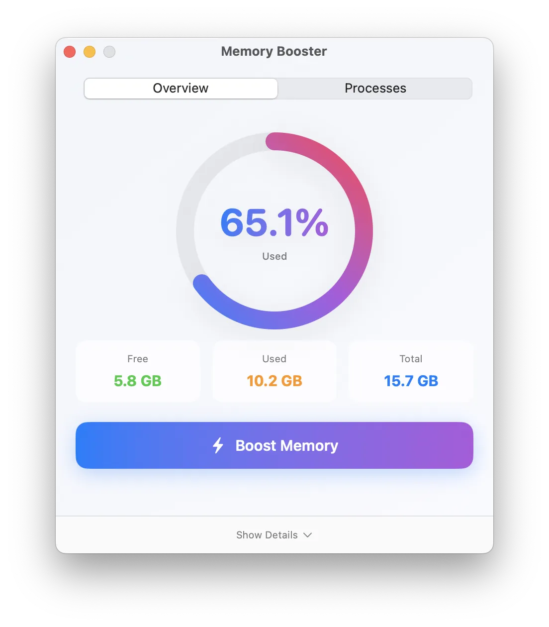 Memory Booster for Mac �ڴ��Ż����߽���ʵ�� չʾһ���ͷ��ڴ湦����Mac����