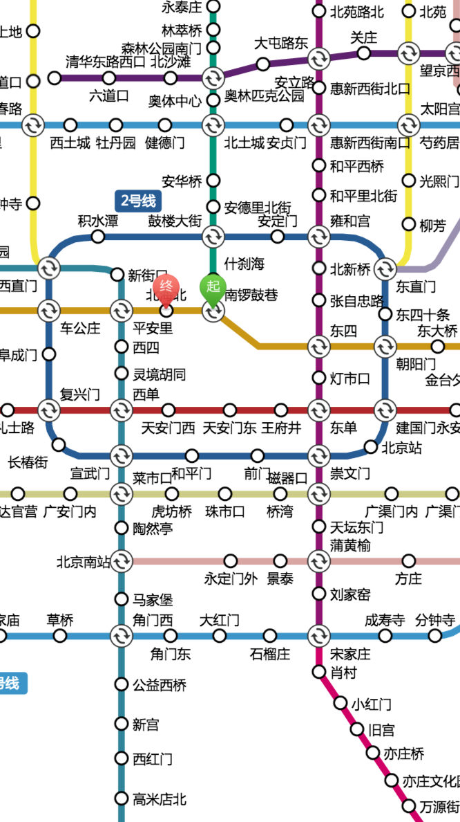 地铁地图站点出口信息与景区周边线路标注