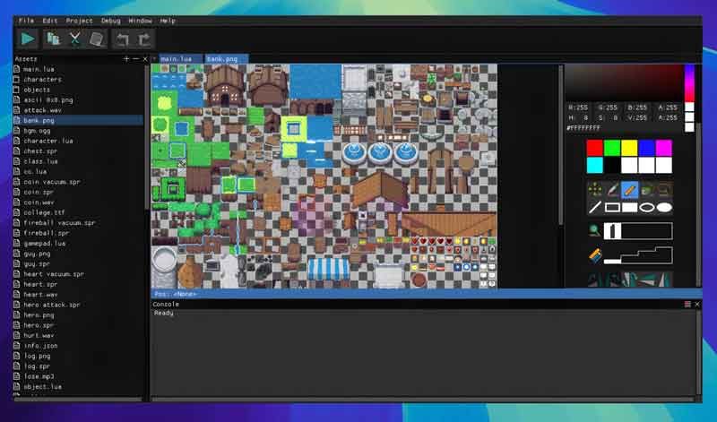 Bitty Engine Mac版下载 2D游戏开发引擎 素材导入与项目设置界面