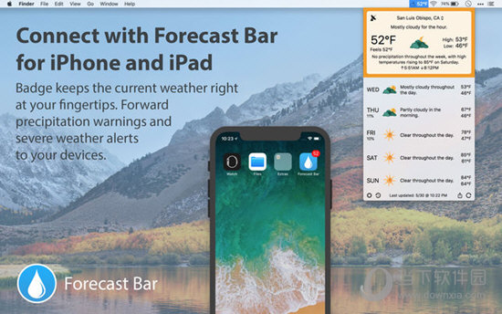 Forecast Bar for Mac电脑版 设置界面 多城市管理功能截图