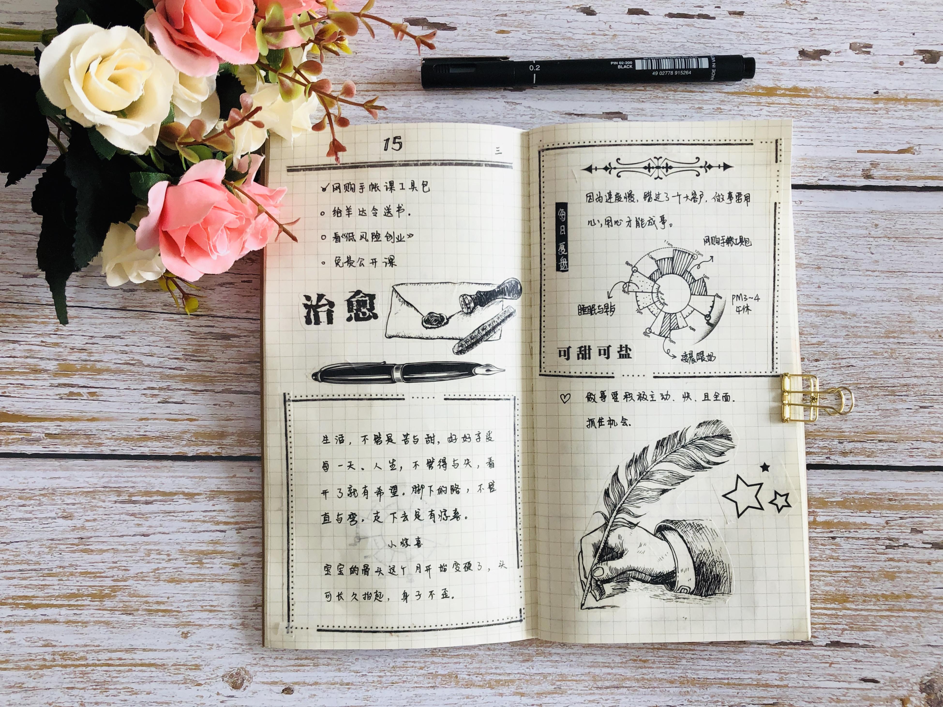 拾光日记手账本内页排版 日常记录小确幸