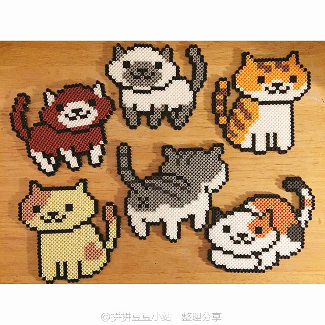 拼豆图纸Cat猫咪成品熨烫收纳展示