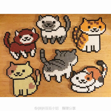 拼豆图纸Cat猫咪成品熨烫收纳展示