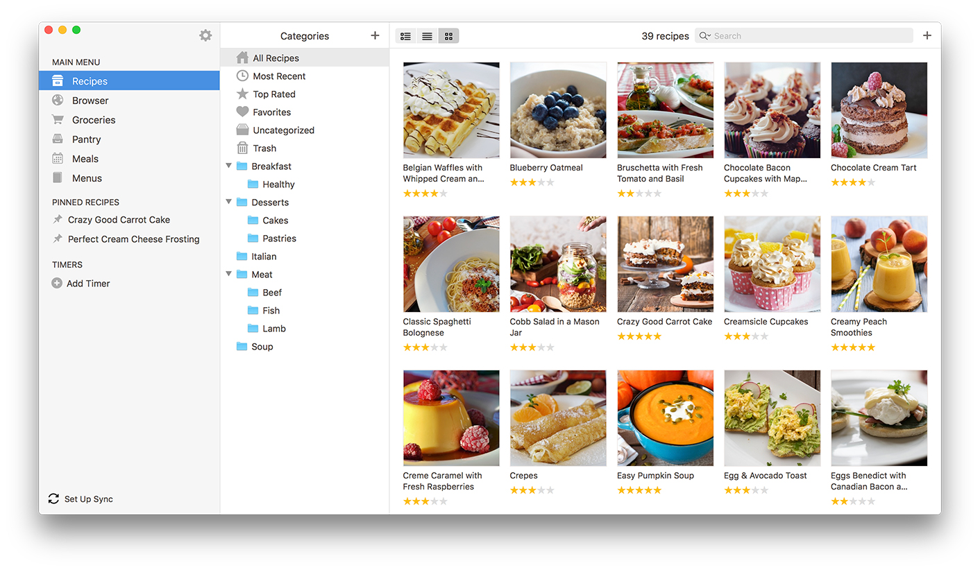Paprika Recipe Manager for Mac(食谱管理器) 网页菜谱一键抓取导入演示界面