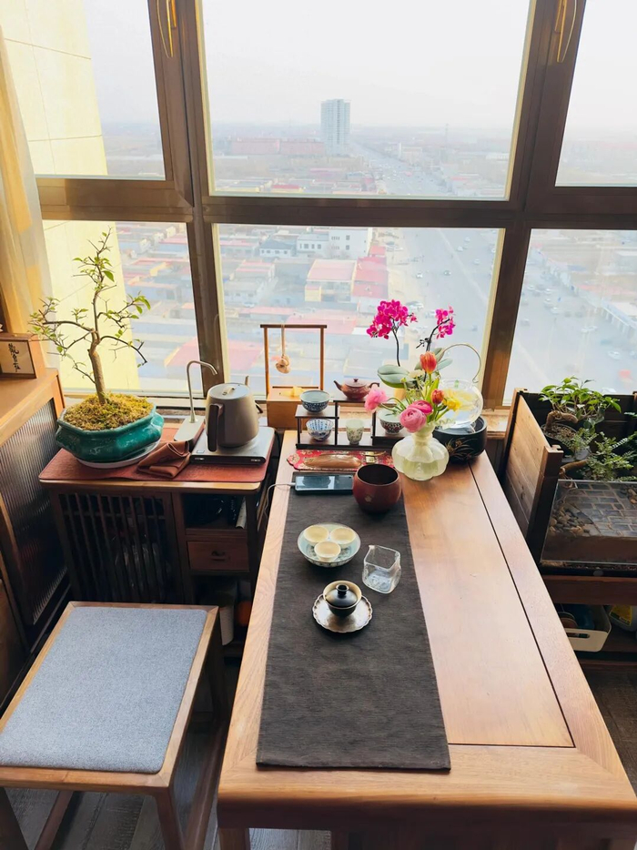 观云叙茶室高空看云喝茶环境全景