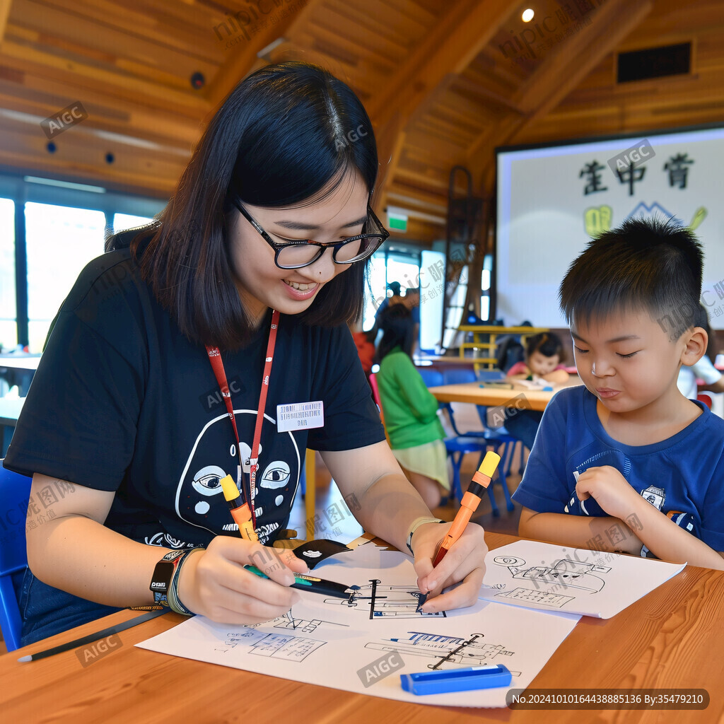博才书院国学夏令营孩子练习书法