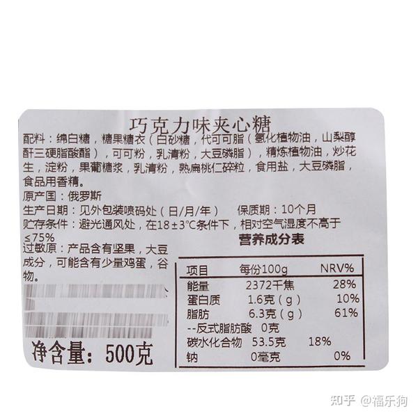 糖果小圈 包装配料表细节图