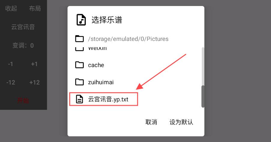 游界琴魔懒人版弹琴软件曲谱库选择与预览界面