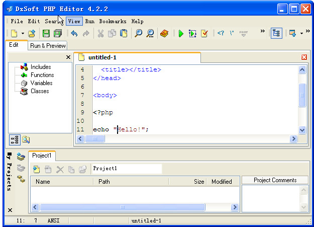 DzSoft PHP Editor(PHP代码编辑器) 代码高亮与语法提示功能展示