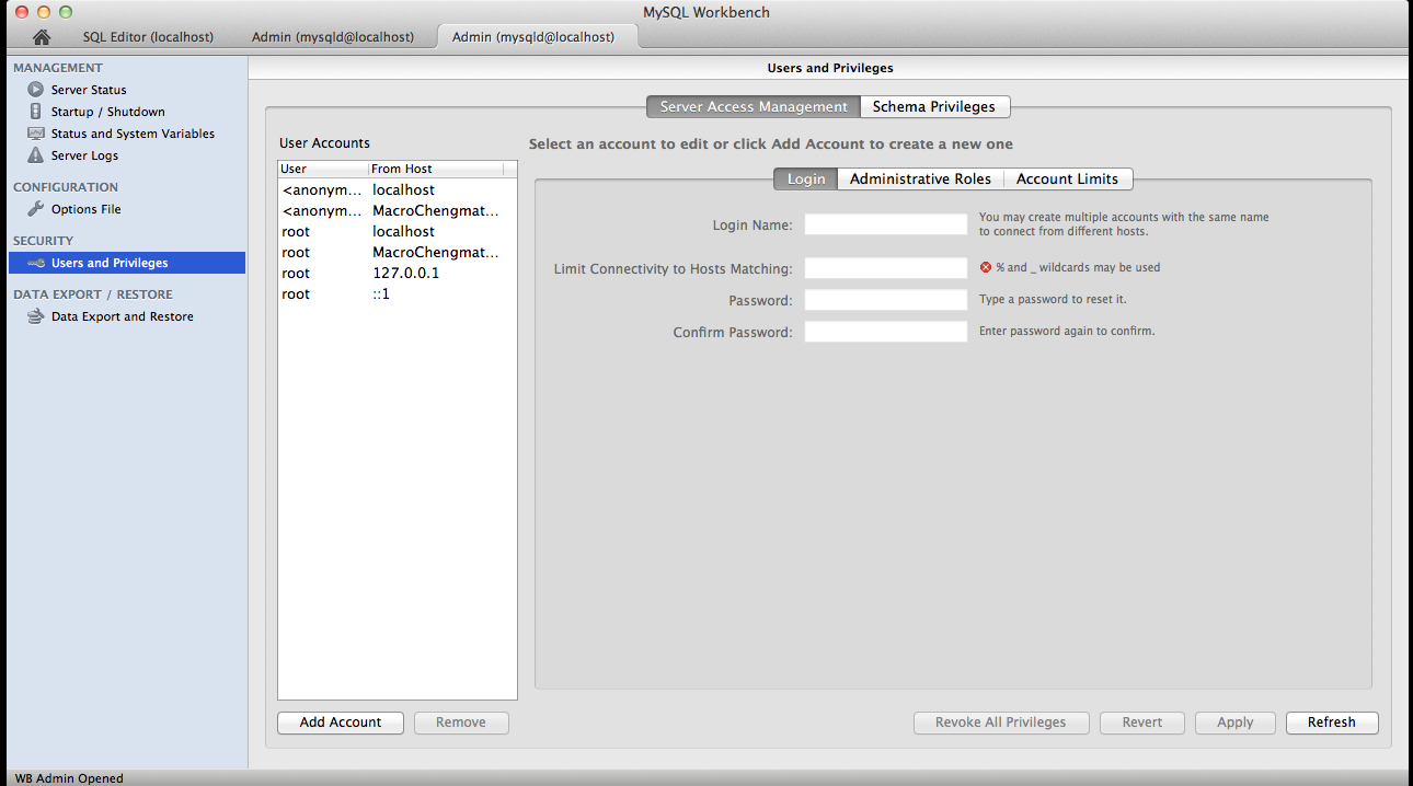 mysql workbench for Mac��ͼ1