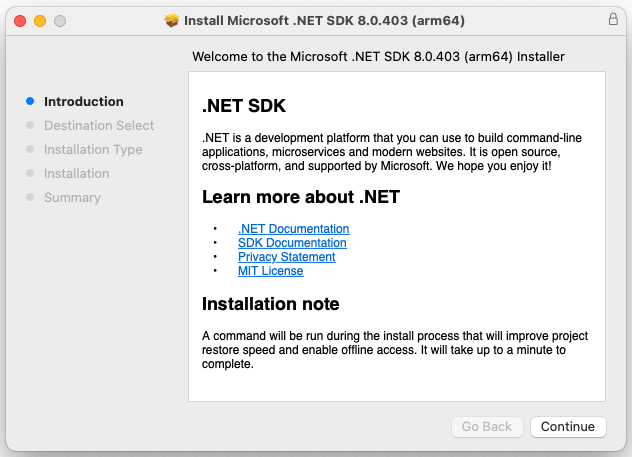 微软Microsoft .NET SDK 8.0 for Mac截图1