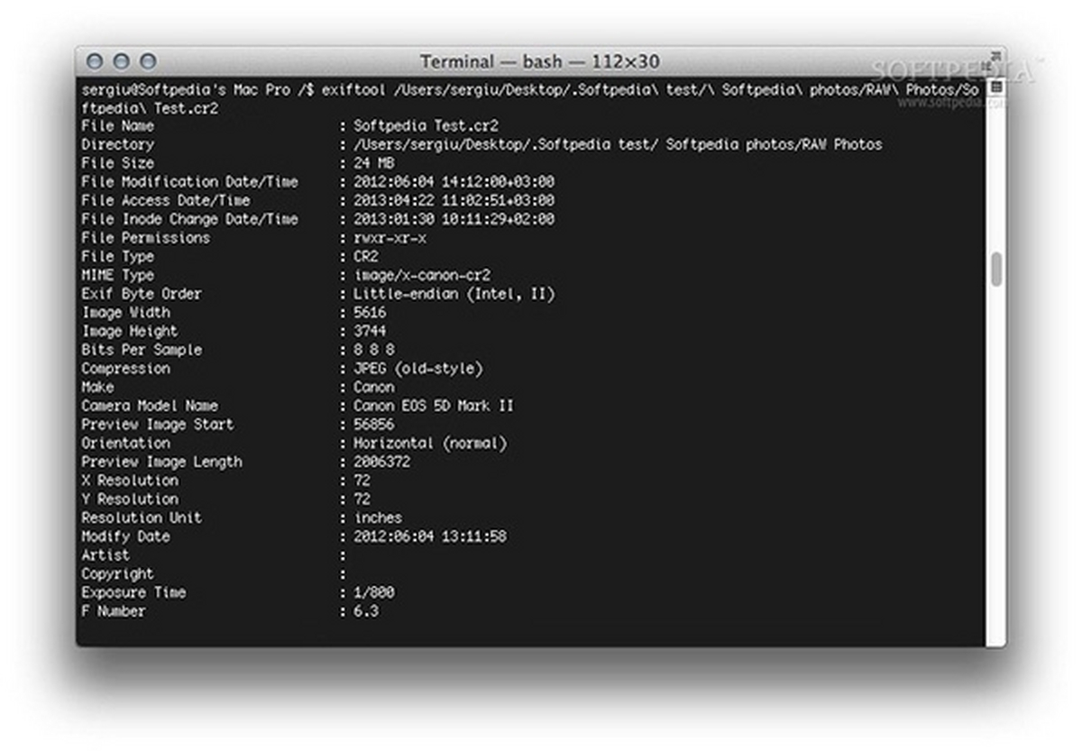 ExifTool for Mac ExifTool for Mac