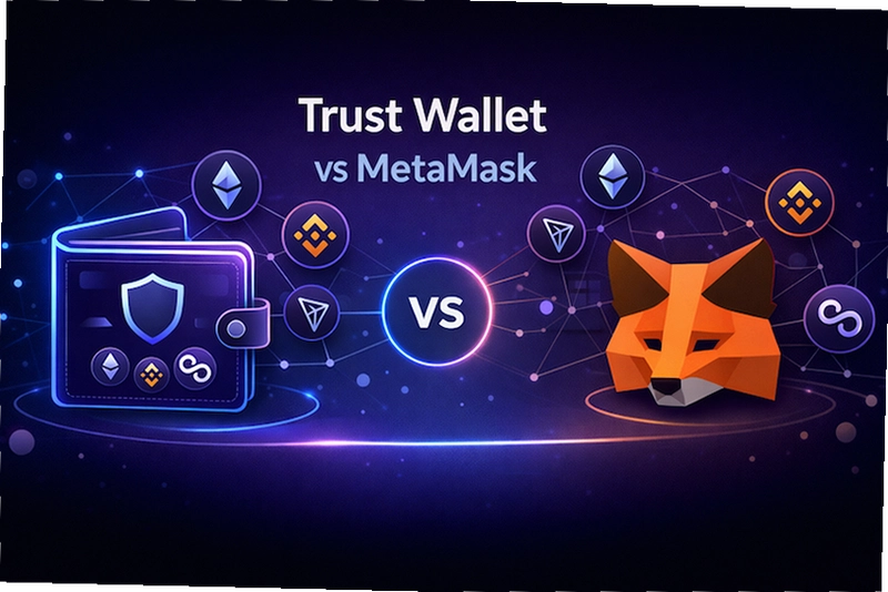 非托管钱包 热门钱包对比 MetaMask Trust Wallet OKX Wallet 宣传图
