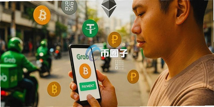 Grab合作Circle Web3钱包 东南亚支付 场景展示图,关键词均包含Grab合作Circle