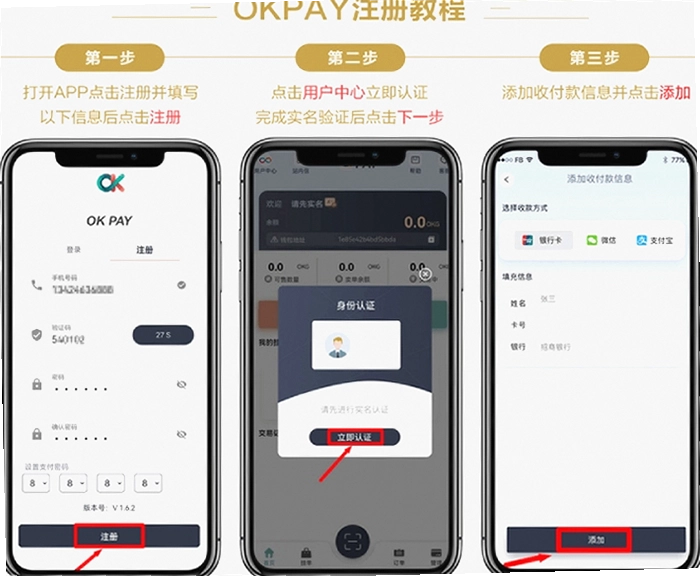 OK如何购买比特币 实名认证 买币准备页面 色彩丰富 无水印 宣传图